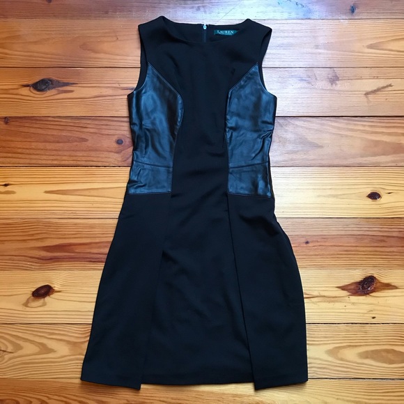 Lauren Ralph Lauren Black Leather Dress, EUC, 2 - Picture 3 of 13